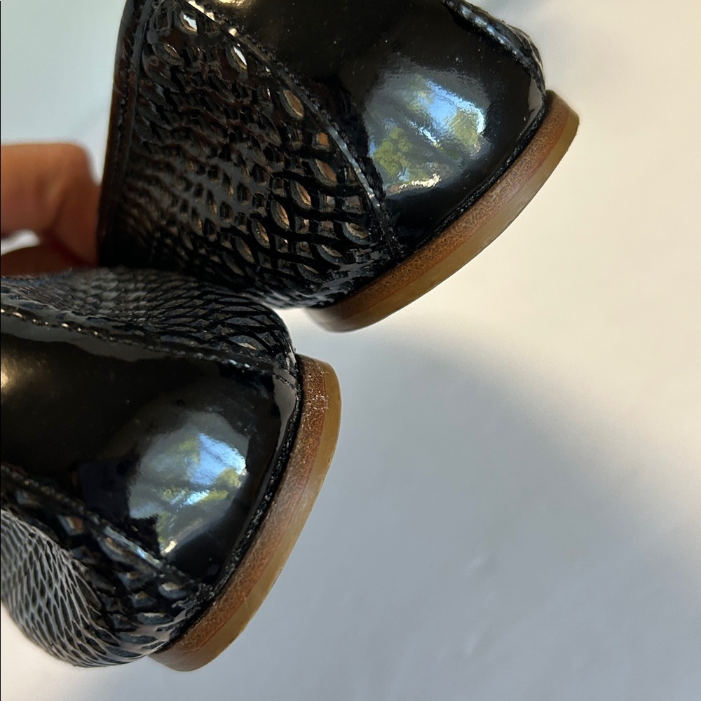 Furla Black Patent Leather Mesh Flats - Picture 15 of 17